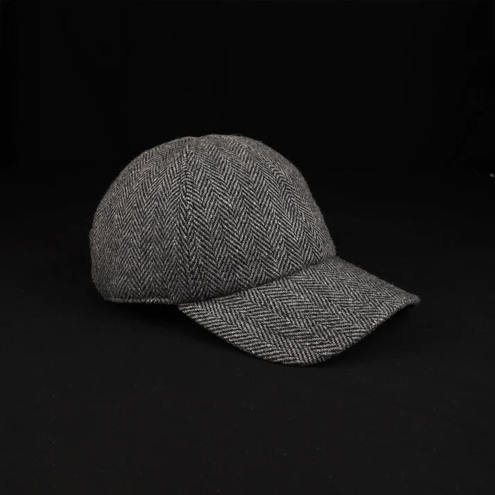 NOVAHAT Black & Grey Wool Herringbone